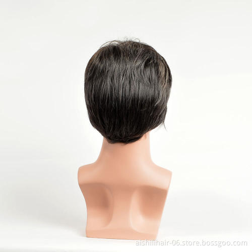 New Arrival unique design Men's wigs brown short synthetic Hair Wig for man